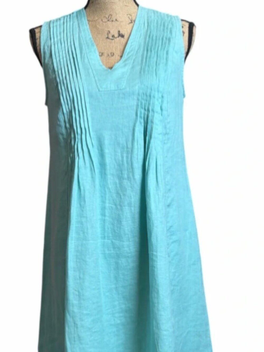 Pure Jill Linen Pintuck Midi Dress